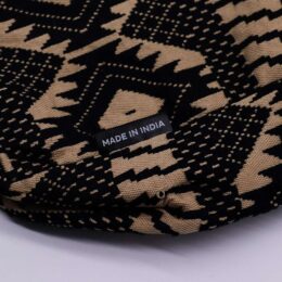 Handwoven patterned fabric bag made in India by Maverick Bags.