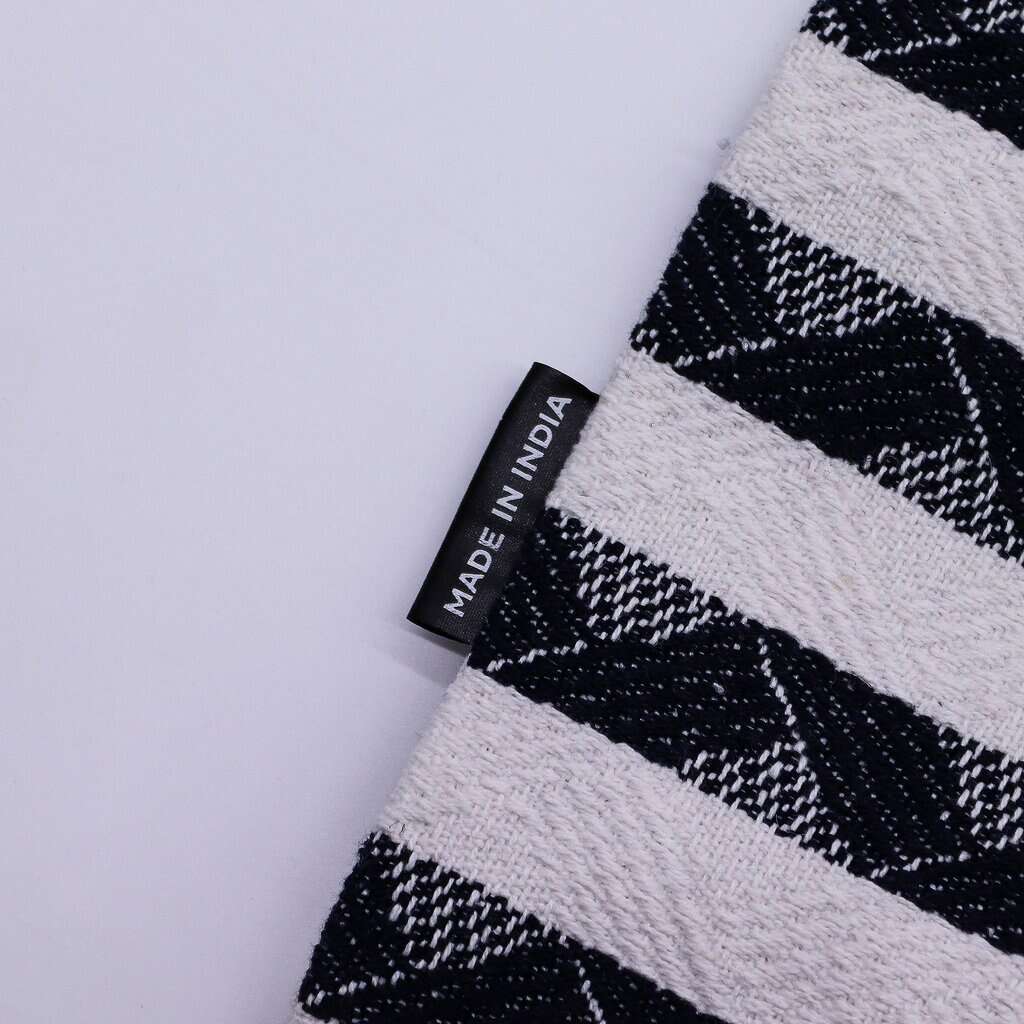 Soft black and white checkered towels made in India for premium quality.