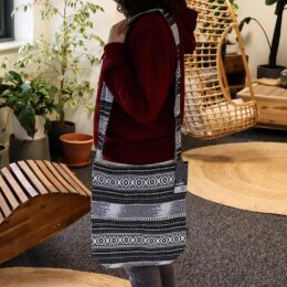 Patterned woven tote bag for daily use, stylish and practical, by Maverick Bags.