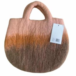 Soft felt tote bag with colour gradient, eco-friendly fashion accessory, stylish and practical handmade bag.