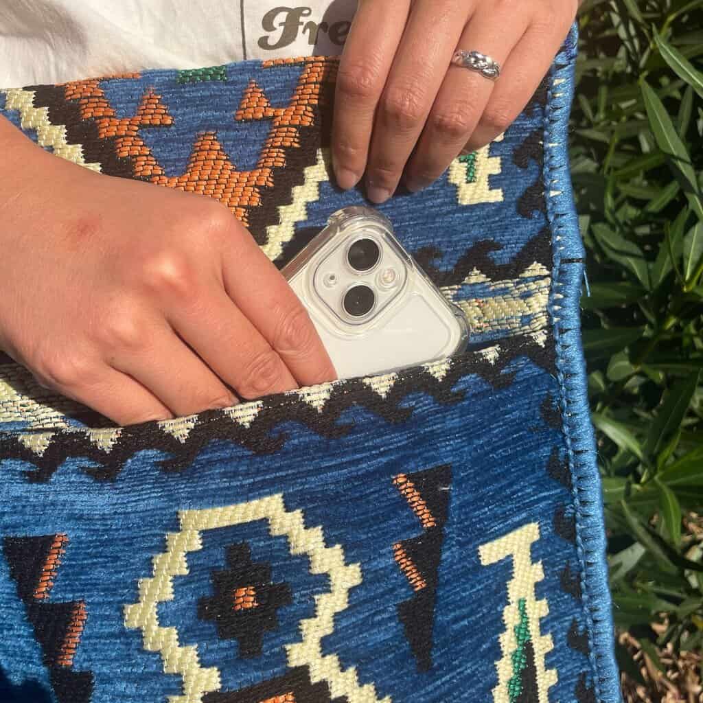 Sky Blue Kilim Messenger Festival Bag - Image 2