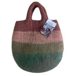 Felted wool bag in earth tones for sustainable fashion and eco-friendly accessories.