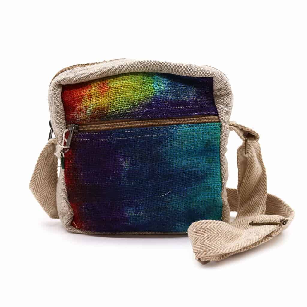 Tiedye Hemp Messegner Bag 1 Zip - Image 3